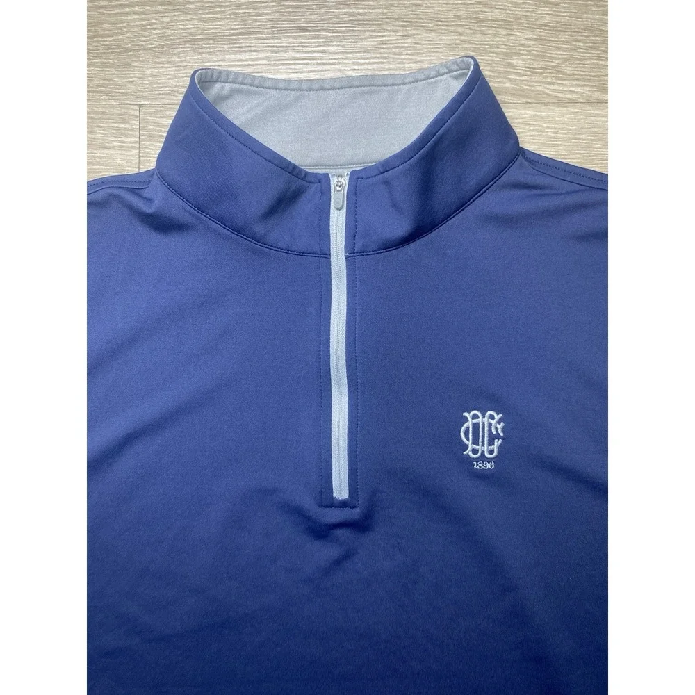 LARGE Peter Millar Galway Blue 1/4 Zip Golf Performance Dallas Country Club Vest